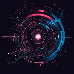 Obraz premium Abstract circular graphic design, futuristic pattern. Possible use Digital art print, wallpaper design