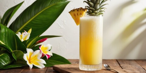 Pi&ntilde;a Colada with Pineapple Garnish