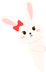 Cute Easter Bunny Peeking illustration