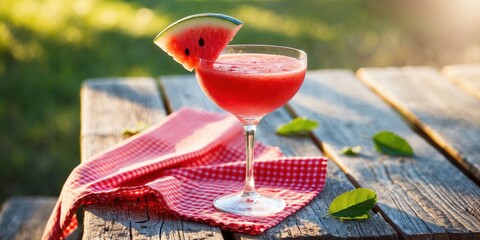 Watermelon Cocktail in a Martini Glass