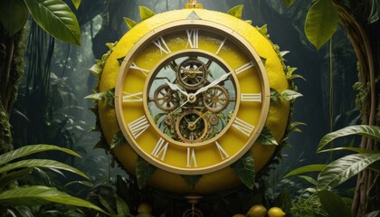Obraz premium Hours in the shape of a lemon