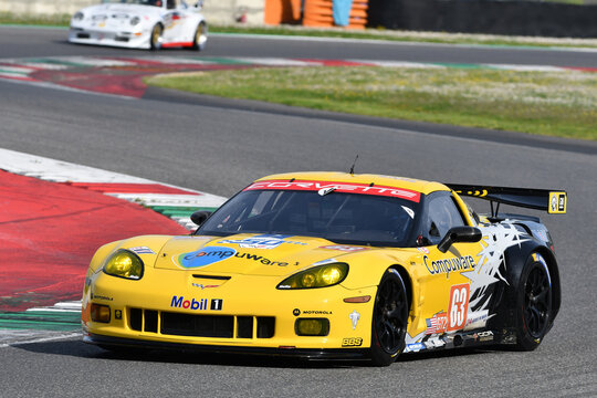 Scarperia, 5 April 2024: Chevrolet Corvette C6 ZR1 year 2010 in action during Mugello Classic 2024 at Mugello Circuit in Italy.