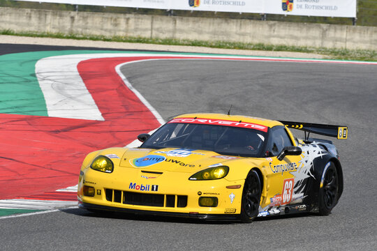 Scarperia, 5 April 2024: Chevrolet Corvette C6 ZR1 year 2010 in action during Mugello Classic 2024 at Mugello Circuit in Italy.