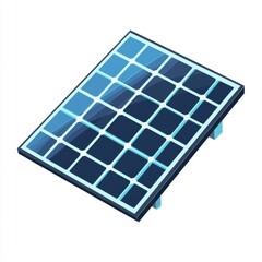 Graphic illustration of a solar power station panel icon displayed on white