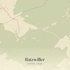 Obraz premium Vintage map of Ratzwiller, France.