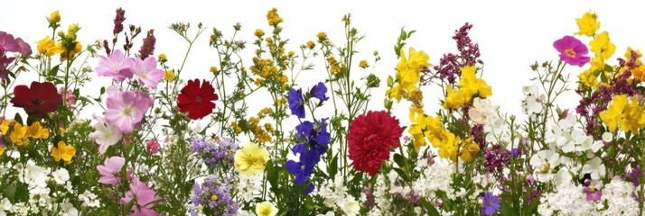 Beautiful colorful wild flowers in Spring.