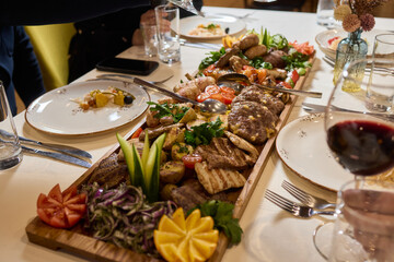 An Elegant Dining Experience Featuring a Lavish Feast of a Wide Variety of Dishes