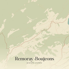 Obraz premium Vintage map of Remoray-Boujeons, France.