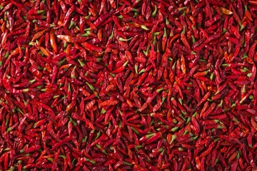 Fototapeta premium Abundance of red chili peppers filling frame. Neural network AI generated