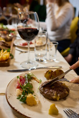 An Elegant Dining Experience Featuring a Lavish Feast of a Wide Variety of Dishes