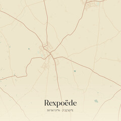 Fototapeta premium Vintage map of Rexpoëde, France.