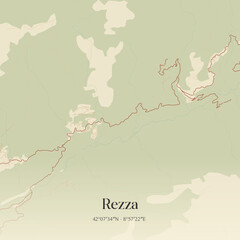 Obraz premium Vintage map of Rezza, France.