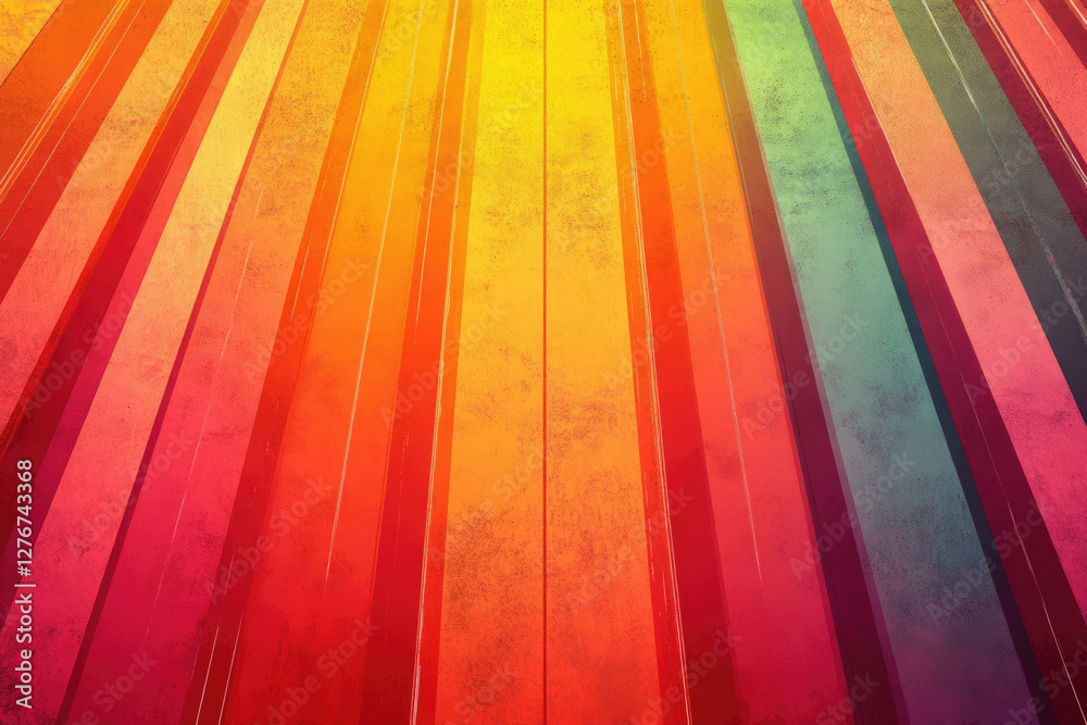 Poster Abstract background with vibrant, radiating stripes in warm colors, creating a dynamic and energetic visual.