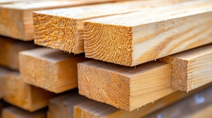 Stacked wooden planks in a construction site setting