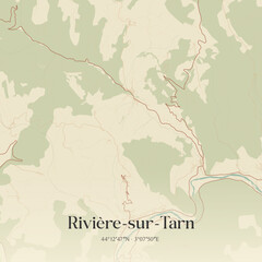 Obraz premium Vintage map of Rivière-sur-Tarn, France.