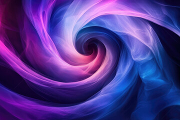 Abstract swirling vortex of vibrant purple, pink, and blue hues creating a mesmerizing visual effect.