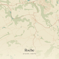 Obraz premium Vintage map of Roche, France.