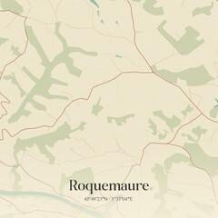 Obraz premium Vintage map of Roquemaure, France.