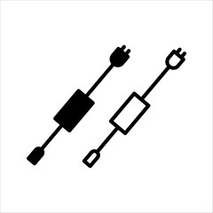 DATA CABLE ICON , USB ICON SET, on White Background