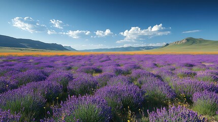 Fototapeta premium golden sunset over blooming flower field high resolution hd picture