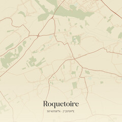 Naklejka premium Vintage map of Roquetoire, France.