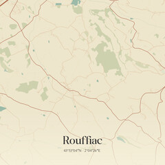 Obraz premium Vintage map of Rouffiac, France.