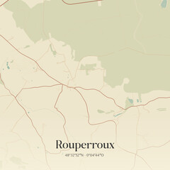 Obraz premium Vintage map of Rouperroux, France.