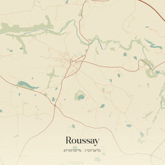 Vintage map of Roussay, France.
