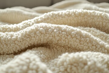 Soft boucle fabric draped elegantly on a cozy surface