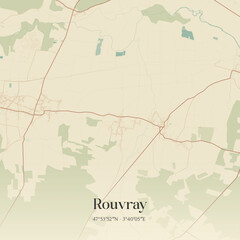 Obraz premium Vintage map of Rouvray, France.