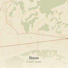 Obraz premium Vintage map of Royas, France.