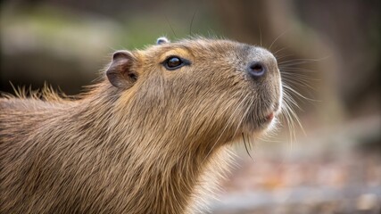 Closeup of a capybara wildlife habitat animal photography natural environment eye-level perspective exploring the beauty of nature