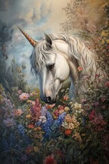 Beautiful unicorn character in Spring