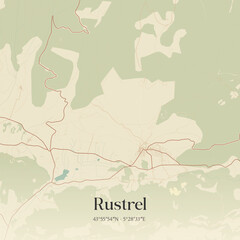 Obraz premium Vintage map of Rustrel, France.