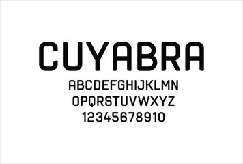Cuyabra font for logo and headline. Isolated vector typeset