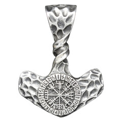 A silver earring featuring the Vegvisir, the ancient Norse runic compass. A powerful Viking symbol of guidance and protection, perfect for those who embrace Nordic mythology and adventure.