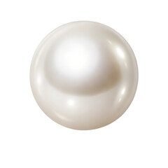 Fototapeta premium white pearl isolated on transparent background. generative ai 