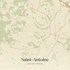 Fototapeta premium Vintage map of Saint-Antoine, France.