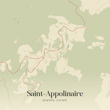 Vintage map of Saint-Appolinaire, France.