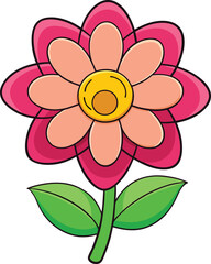 Flower vector illustration, floral design, blooming flower, nature, plant, botanical art, decoration, spring, garden, colorful, organic, floral decoration.

