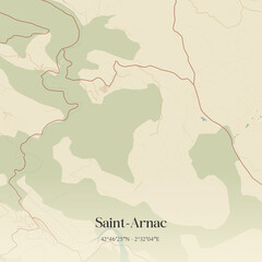 Obraz premium Vintage map of Saint-Arnac, France.
