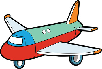 Airplane vector illustration, flying aircraft, travel transportation, aviation, airplane silhouette, commercial jet, air travel, airline, aviation symbol, isolated on white.

