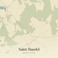 Fototapeta premium Vintage map of Saint-Baudel, France.