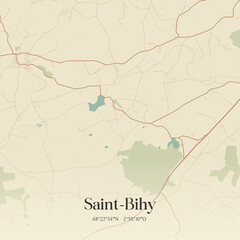 Obraz premium Vintage map of Saint-Bihy, France.