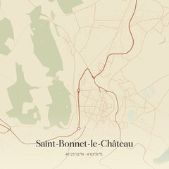 Obraz premium Vintage map of Saint-Bonnet-le-Château, France.