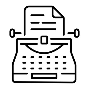 A line style icon of court typewriter 