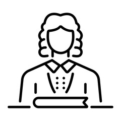 Court judge icon in linear style 