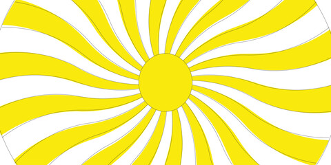 Yellow sun in simple style. Yellow Sunburst Pattern Background Modern seamless retro vintage burst sunrise sunbeam element spiral striped illustration  Vector  sun rays and sunburst backdrop 