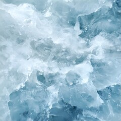 Obraz premium Close-up of textured ice formations with shades of blue and white, creating an abstract and icy landscape.