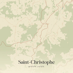 Obraz premium Vintage map of Saint-Christophe, France.